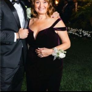 Deep purple & velvet sleeveless dress